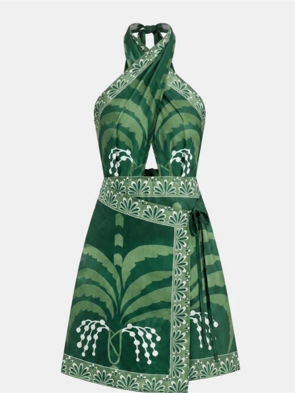 Commense Green Halter Wrap Dress NWT